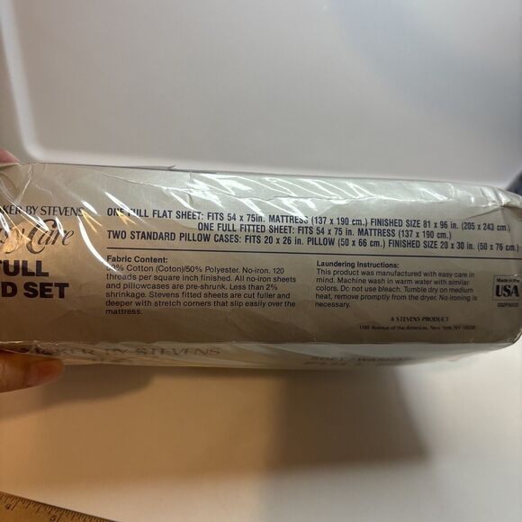 Vintage NEW FULL Size Sheet Set Tastemaker By Stevens Easy Care Fine Romance - Picture 7 of 9